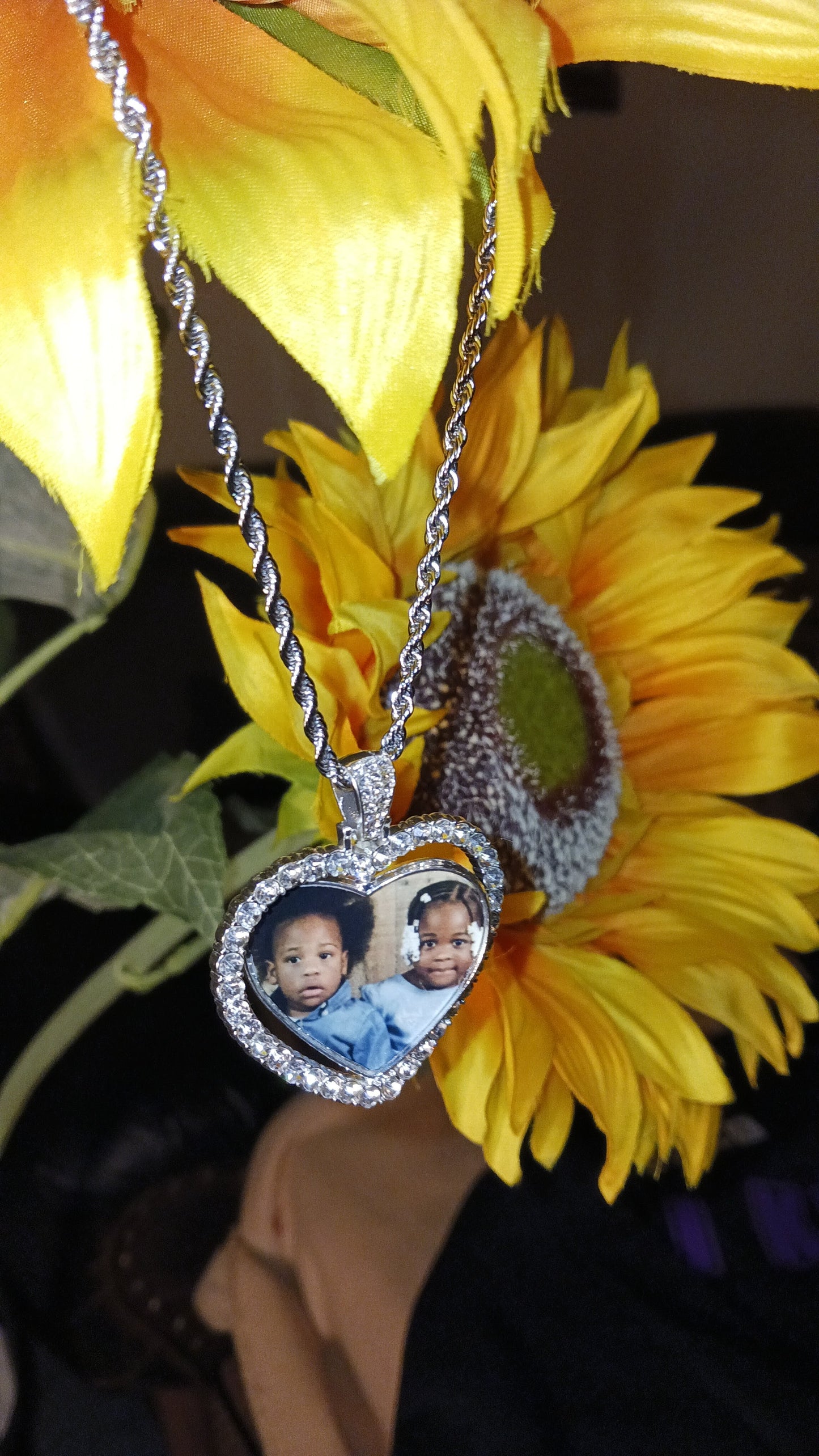 Personalized Rotating Picture Pendant Necklace