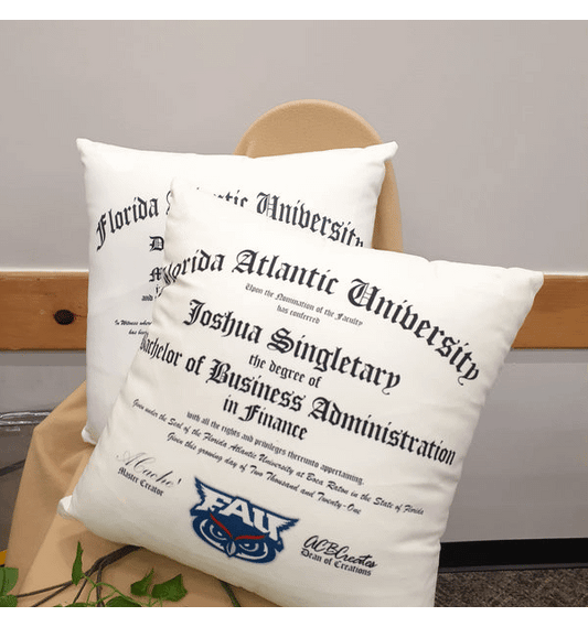 Graduation Pillow Gift-High School Diploma Replica