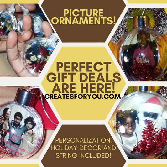 3-D Double-Sided Picture Ornament Bulbs-Personalization, String, and Holiday Decor included!