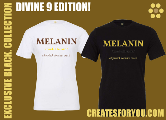 "MELANIN" Divine 9 Shirt: Elevate Your Style with Exclusive Black Design